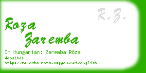 roza zaremba business card